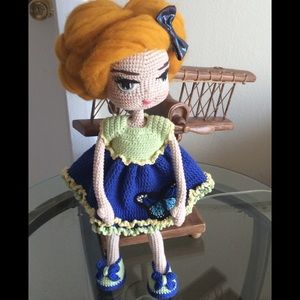 Crocheted Scrump character amigurumi